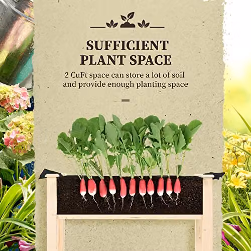 Outsunny Wooden Raised Bed for Herb and Ornamental Gardens, Brown, W: 46 cm, D: 59 cm, H: 76 cm – 3