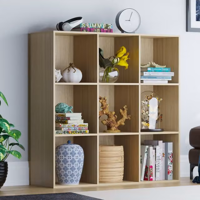 Vida Designs Durham 9 Cube Storage Unit in Oak Brown