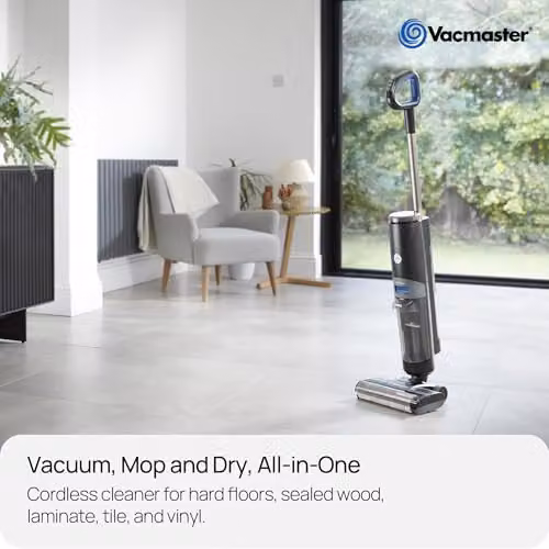 Vacmaster EasyClean HSC Blue Cordless All-in-One Wet and Dry Hard Floor Vacuum and Mop with Self-Clean Cycle and LED Display – 2