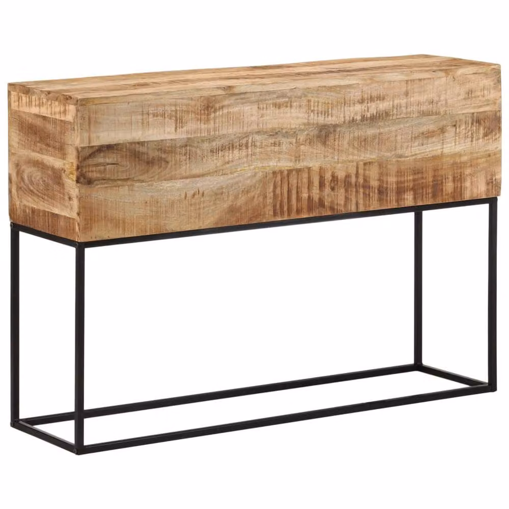 Berkfield Home Beautiful Console Table in Brown Solid Mango Wood and Iron, W/D/H: 110 x 30 x 75 cm – 2