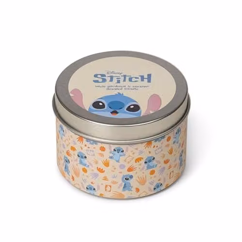 Disney Stitch Scented Tin Candle with White Gardenia and Coconut Floral and Fruity Fragrance – 1