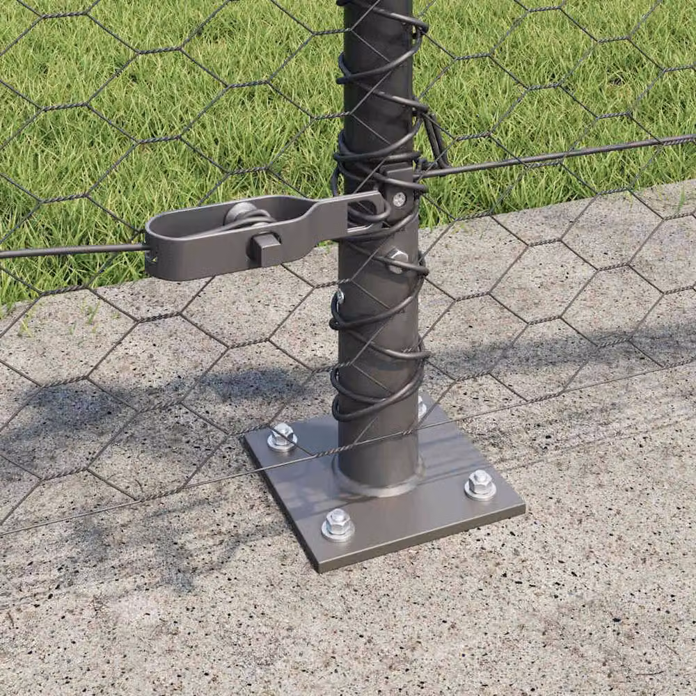 Berkfield Home Grey Steel Hexagon Fence, W: 0.4 m, L: 50 m – 3