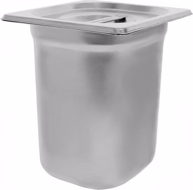 Argon Tableware Stainless Steel Gastronorm Container with Loose Lid, 1/6 Size, 3L, Silver – 2
