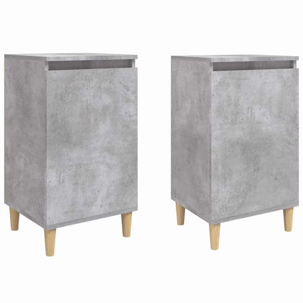 Berkfield Home Classic Bedside Cabinets, 2 Piece, Concrete Grey, W/D/H: 40 x 35 x 70 cm – 2
