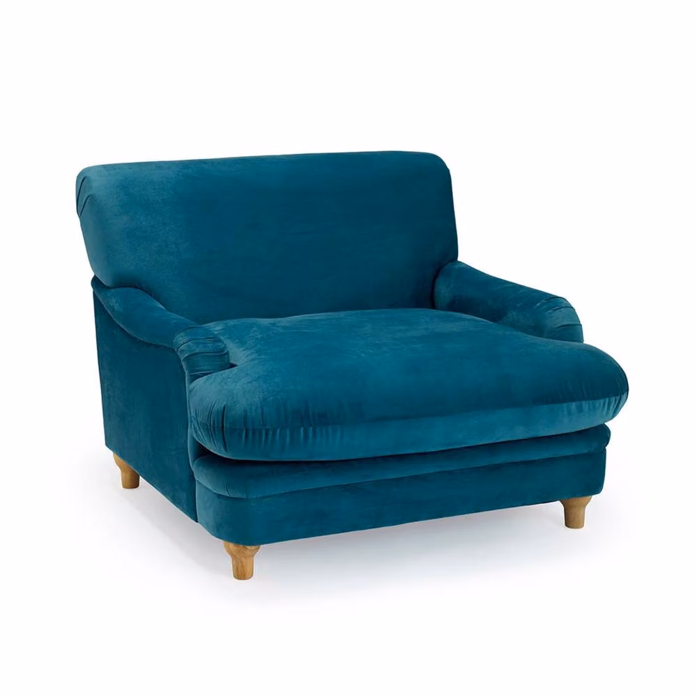 Wyld Haus Greystones Peacock Blue Velvet Armchair – 2