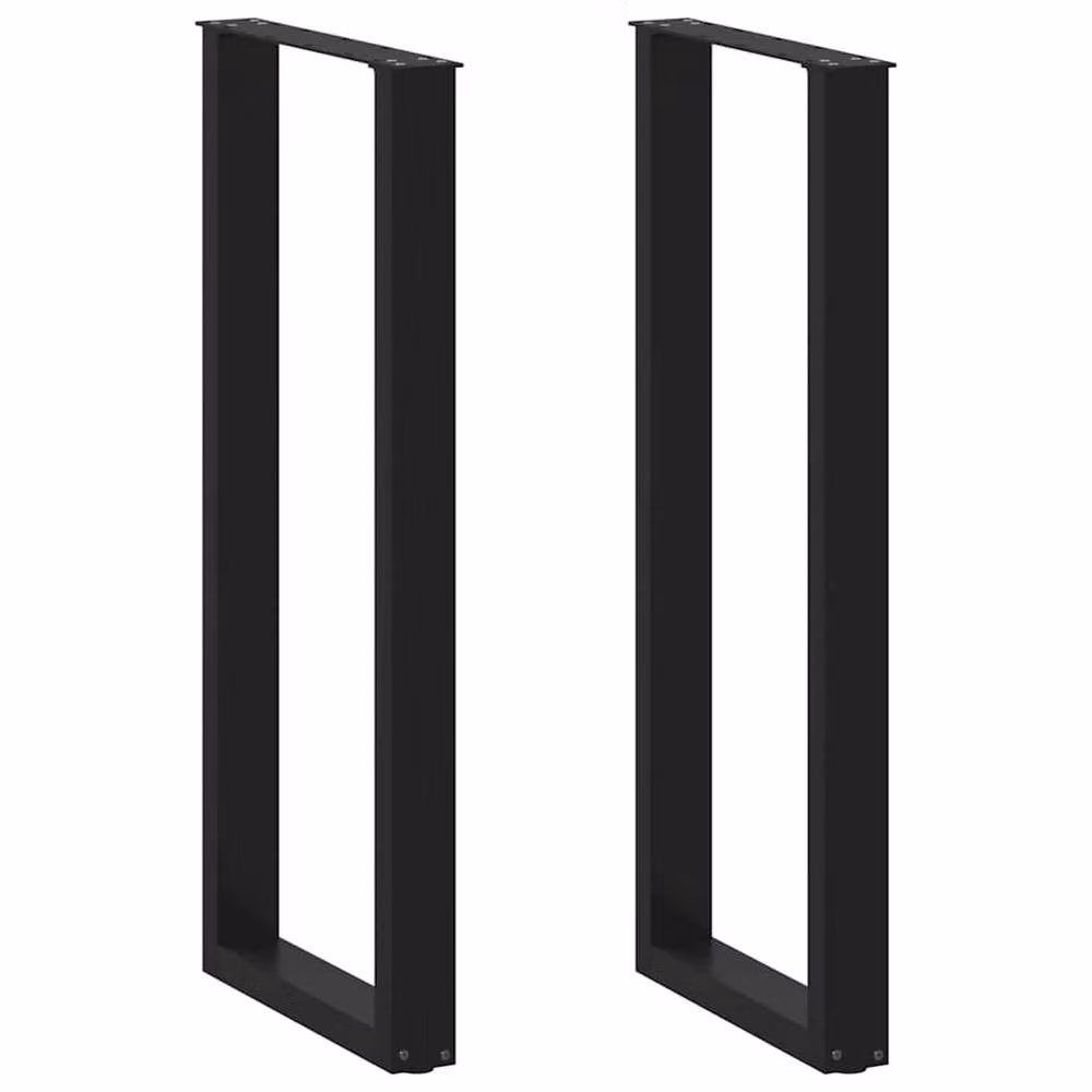 Berkfield Home Modern U-Shaped Coffee Table Legs, 2 Pieces, Black Steel, W: 110.5 cm, D: 40 cm – 2