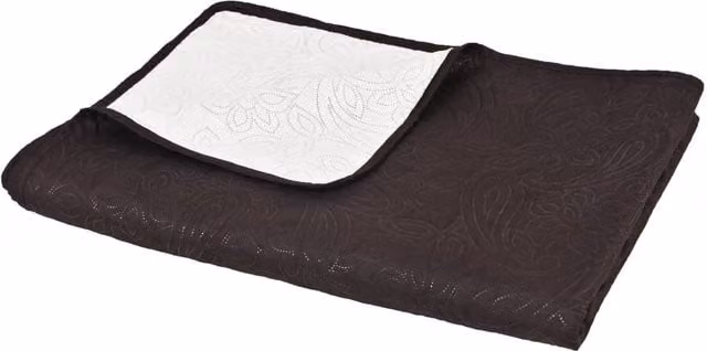 Berkfield Home Reversible Quilted Floral Bedspread in Brown and Cream, W/D/H: 220 x 240 cm – 1