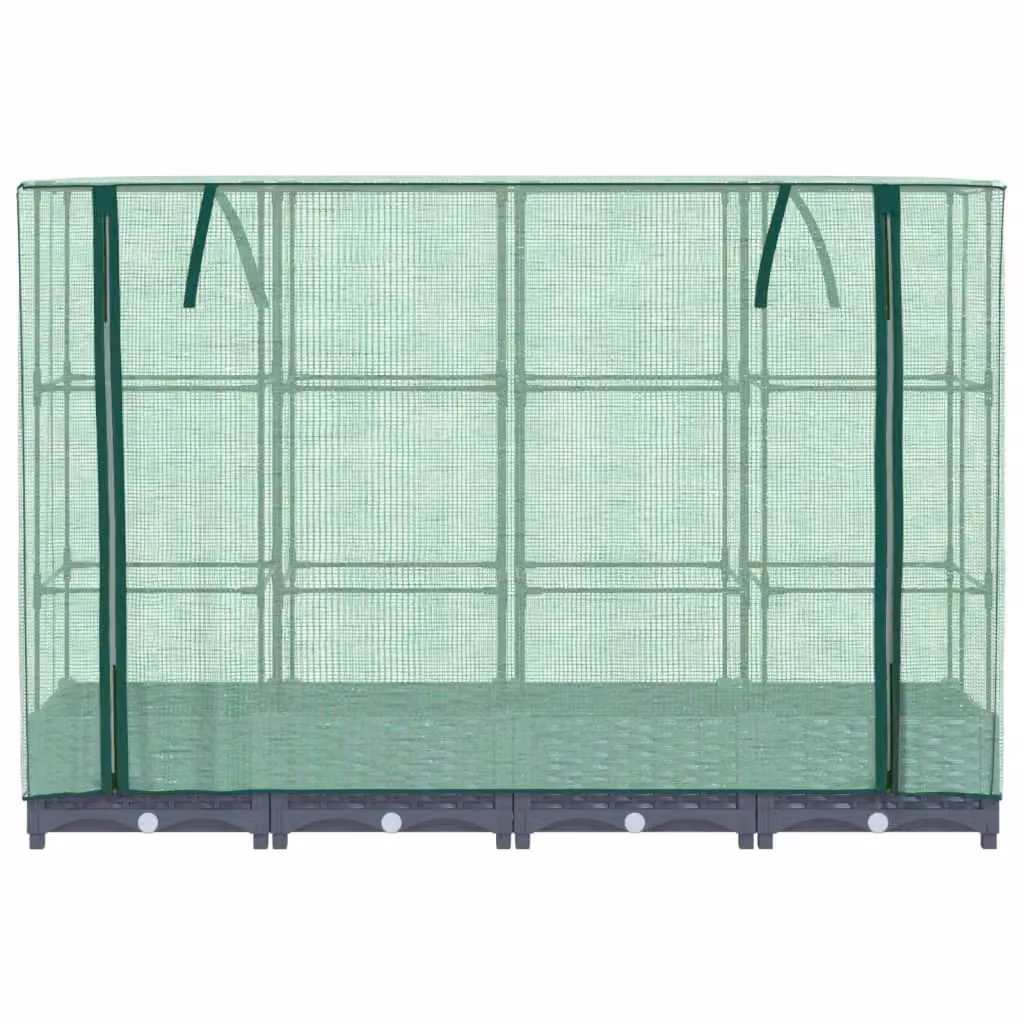 Berkfield Home Raised Bed with Greenhouse Cover in Black Rattan Look, W: 160 cm, D: 40 cm, H: 123 cm – 3