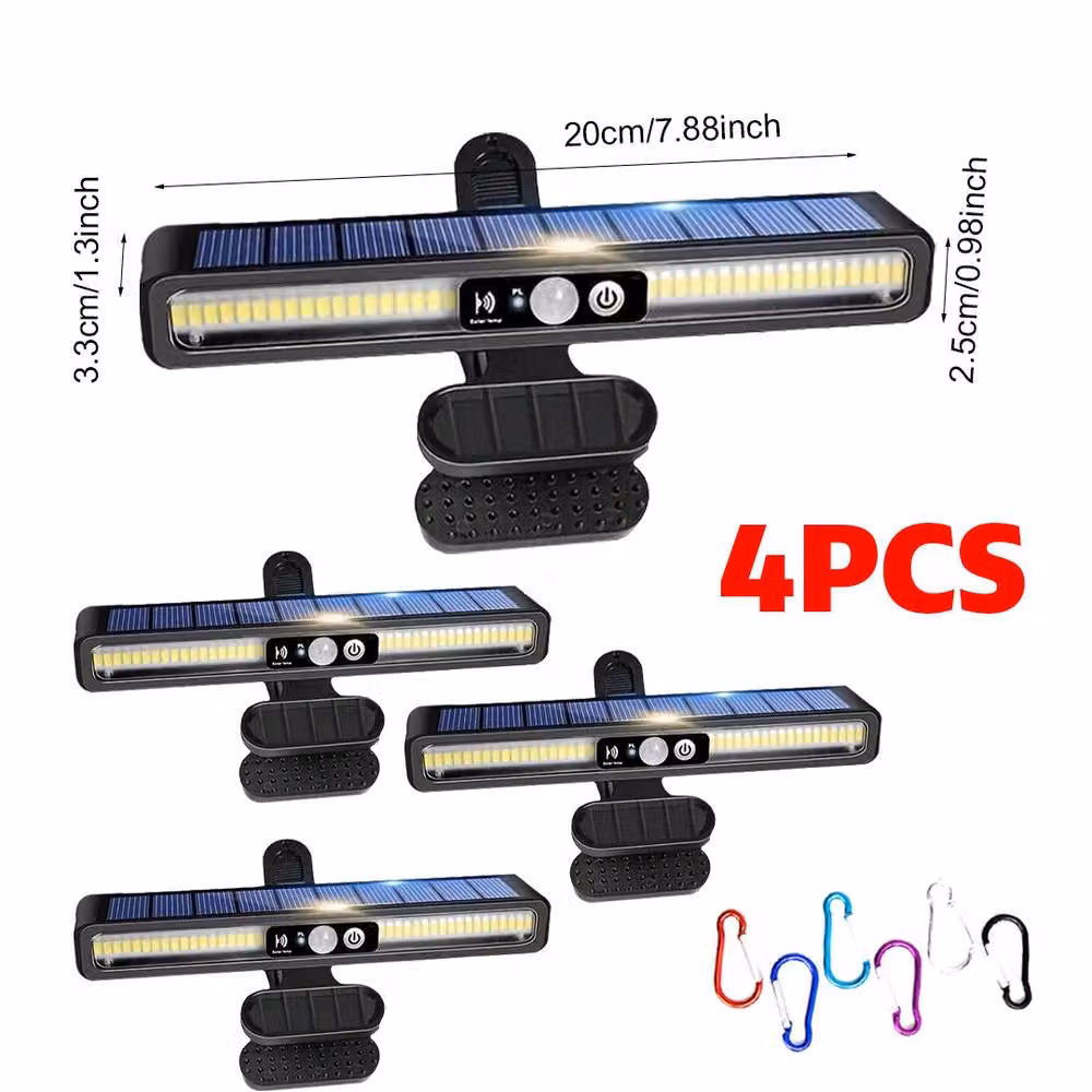 Ventryn 4-Pack Solar Smart LED Garden Lights with Motion Sensor and Clip, Black – 2