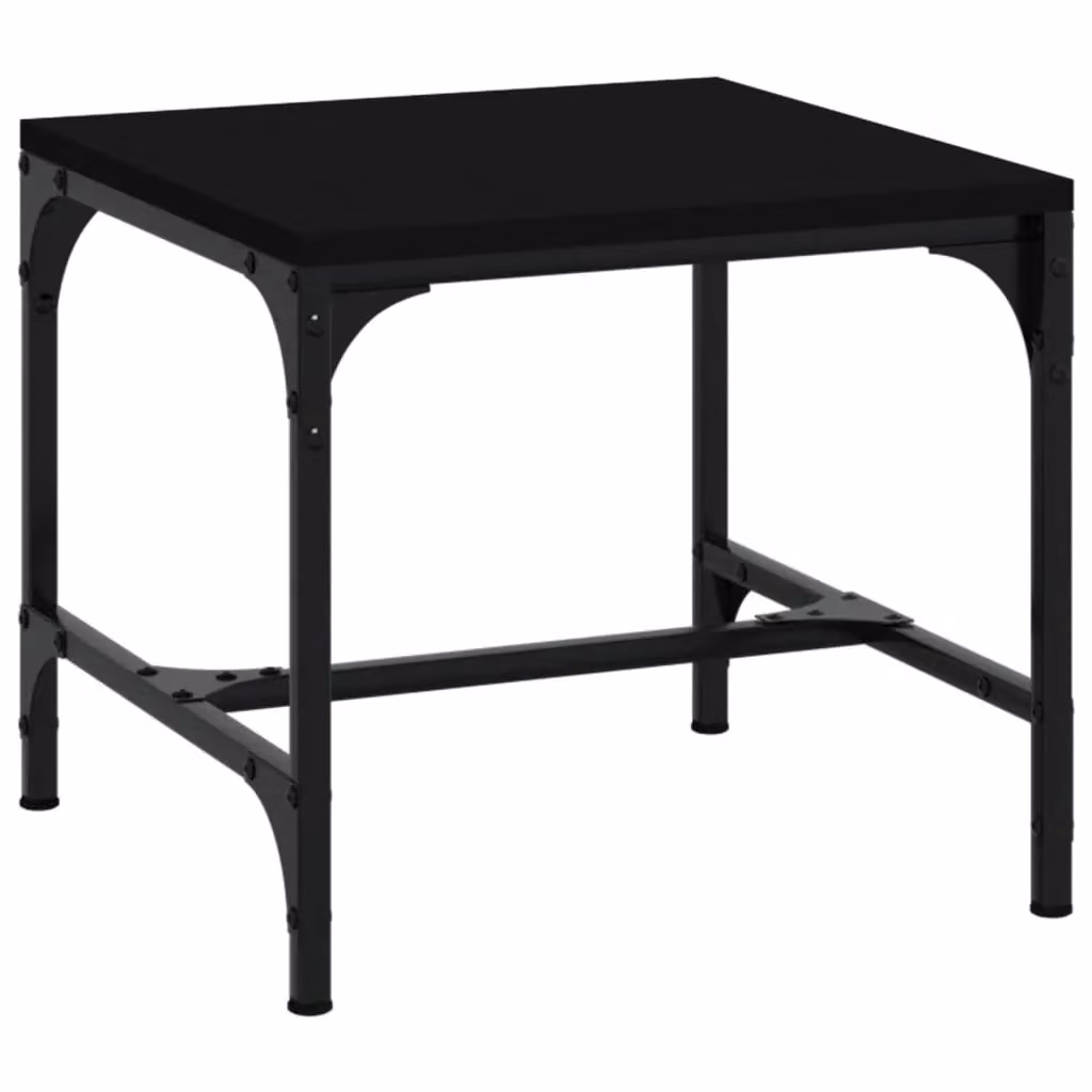 Berkfield Home Set of 2 Black Square Side Tables, W/D/H: 40 x 40 x 35 cm – 3