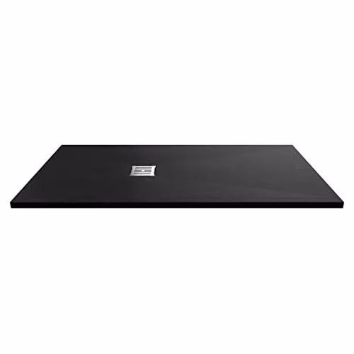 nuie NLT91053 Modern Slimline Rectangular Shower Tray, Slate Black, W: 1600 mm, D: 800 mm – 1