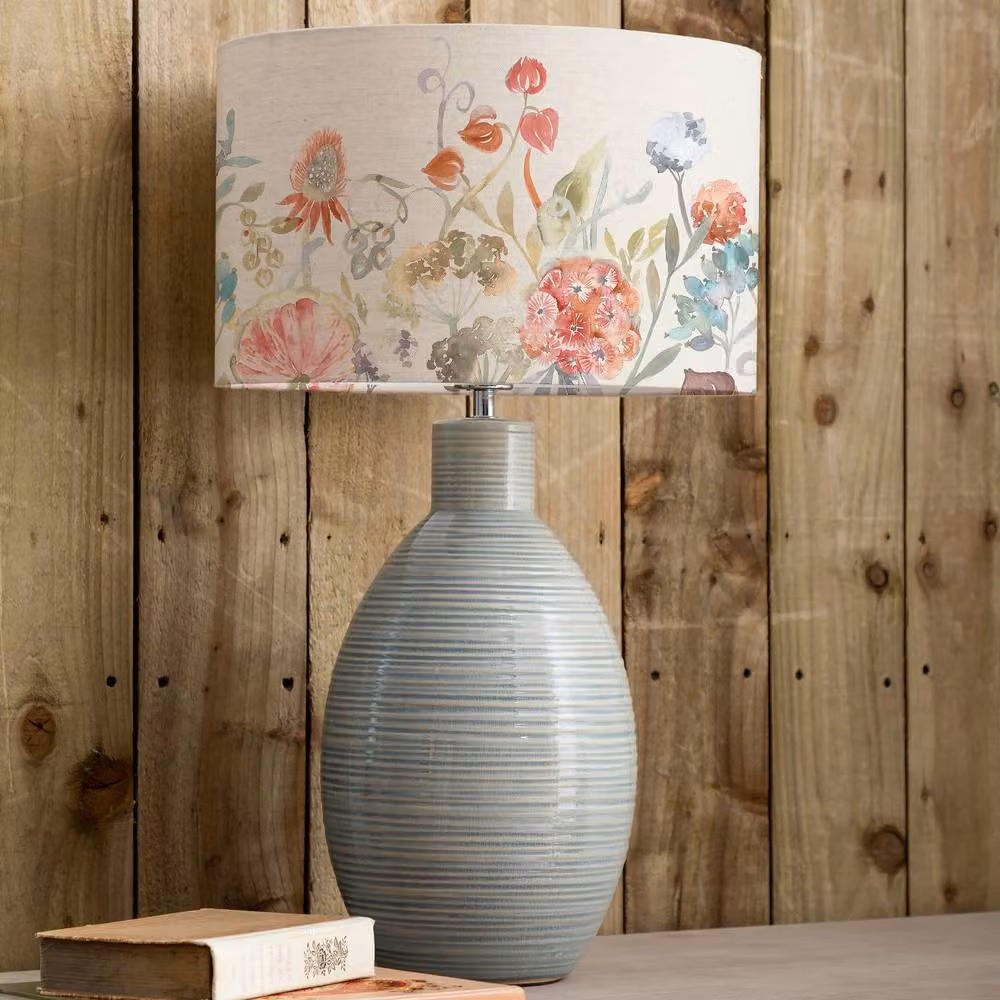Voyage Maison Epona Ceramic Table Lamp with Patrice Plain Eva Lampshade in Blue – 2
