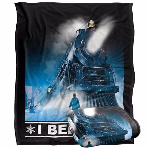 LOGOVISION The Polar Express I Believe Super Soft Silky Touch Fleece Throw Blanket, Multicolour, W: 127 cm x D: 152.4 cm – 1