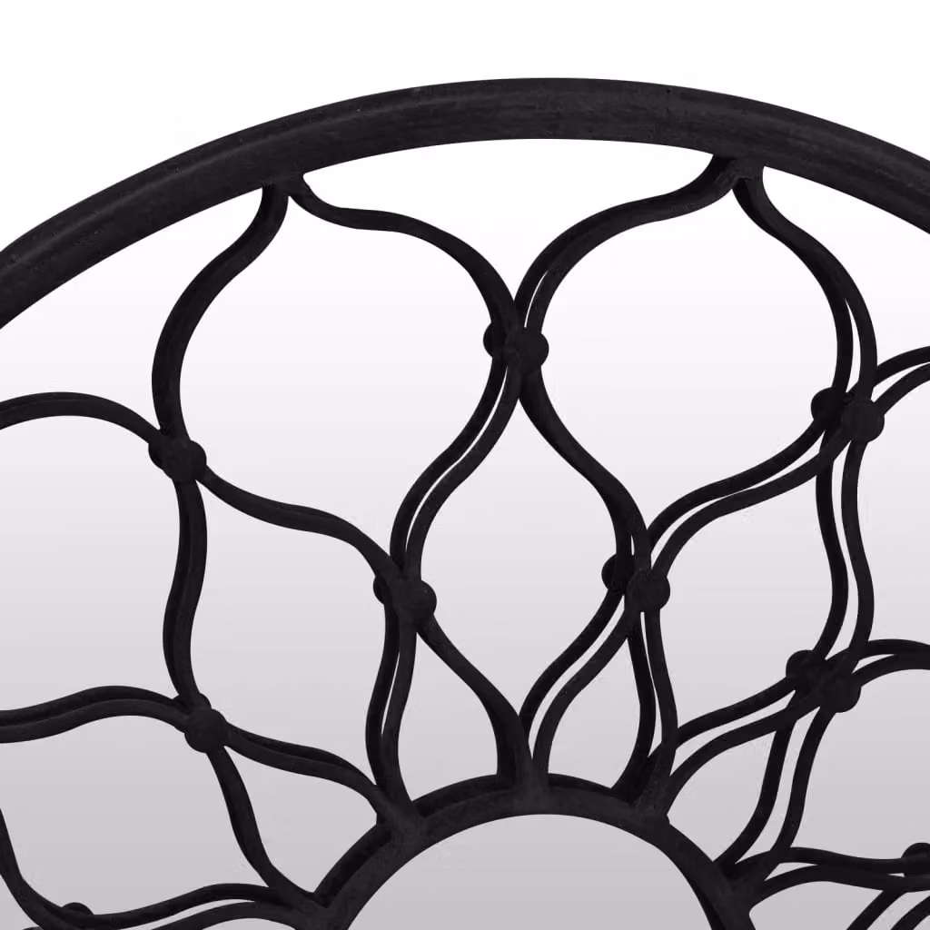 Berkfield Home Round Metal Wall Mirror in Black, Diameter: 40 cm – 5