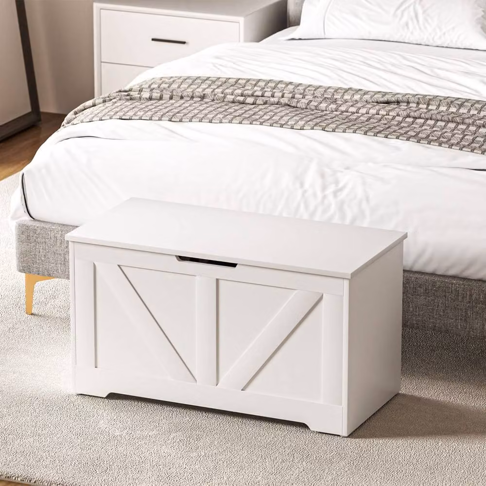 Wyld Haus Kamari 100L White Wood Effect Storage Chest with Soft Close Lid – 5