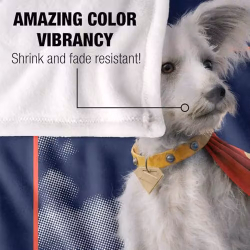 Warner Bros. Superman 2025 Krypto Good Dog Super Soft Fleece Throw Blanket, Multicolour, W: 152 cm, D: 127 cm – 3