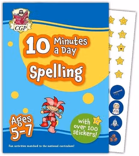 CGP 10 Minutes a Day Spelling for Ages 5-7 Activity Book with over 100 stickers – 1