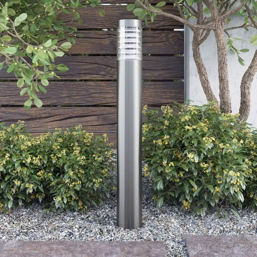 Berkfield Home Silver Stainless Steel Outdoor Post Lamp – 2