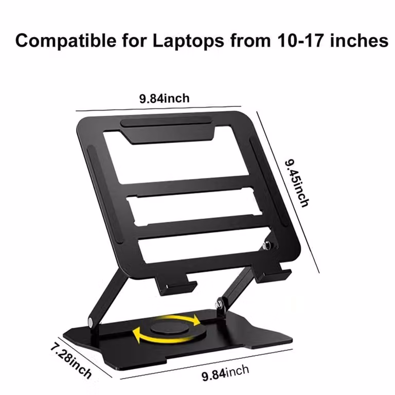 SPETLEK All Metal Portable Laptop and Tablet Stand in Black