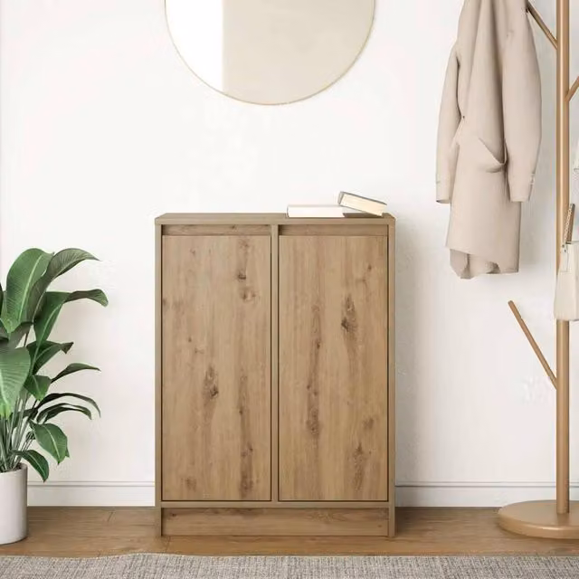 Berkfield Home Artisan Oak Sideboard in Brown, W/D/H: 57 x 34 x 76 cm – 1