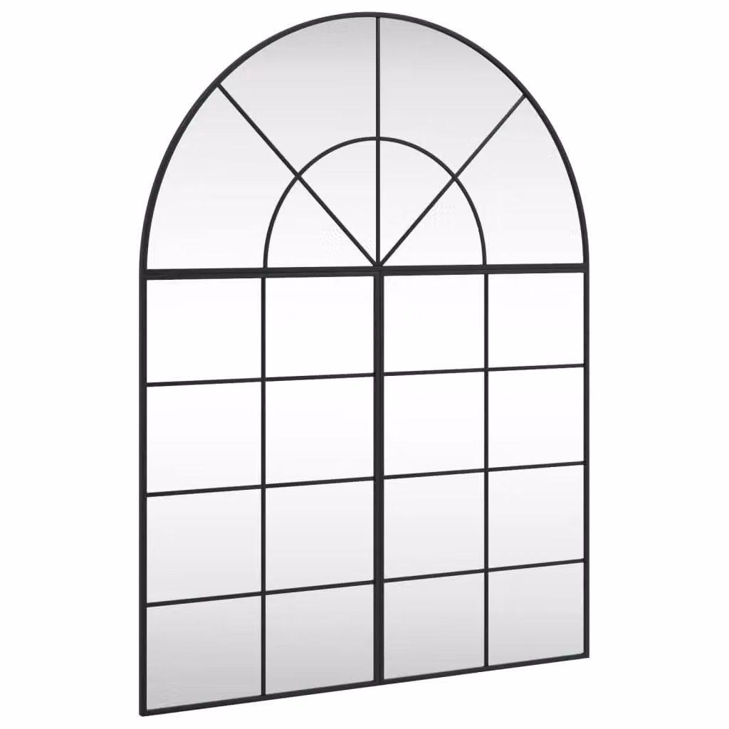 Berkfield Home Minimalist Black Metal and Glass Wall Mirror W: 100 cm, H: 130 cm – 2