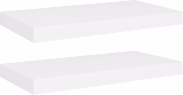 Berkfield Home Floating Wall Shelves, 2 Piece Set, White, W: 50 cm, D: 23 cm, H: 3.8 cm