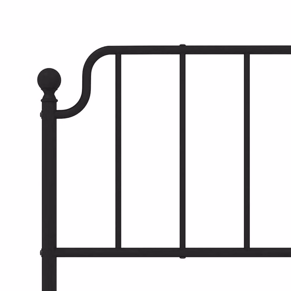 Berkfield Home Metal Bed Frame with Headboard and Footboard in Black, W/D/H: 193 x 102 x 198 cm – 3