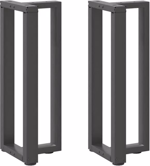 Berkfield Home T-Shaped Console Table Legs, 2 Piece Anthracite and Black Steel, W: 38 cm, D: 25 cm, H: 72.5 cm