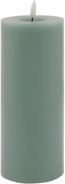 Lemon Pavilion Luxe Collection Melt Effect LED Wax Pillar Candle, Green, W: 9 cm, D: 9 cm, H: 23 cm – 1