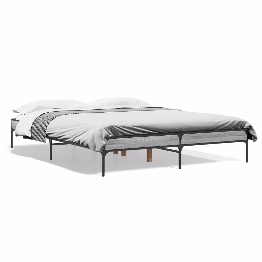 Berkfield Home Sonoma Bed Frame in Grey, King Size, W: 150 cm, D: 200 cm – 2