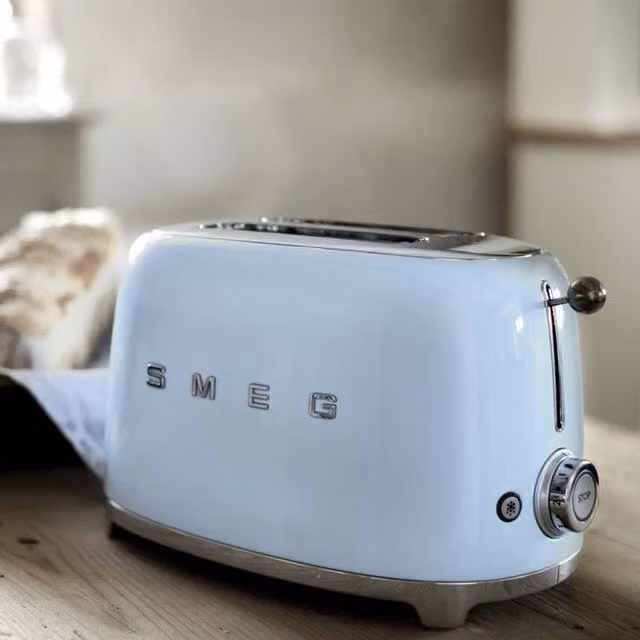 Smeg TSF01 Retro 2 Slice Toaster in Blue Stainless Steel – 1