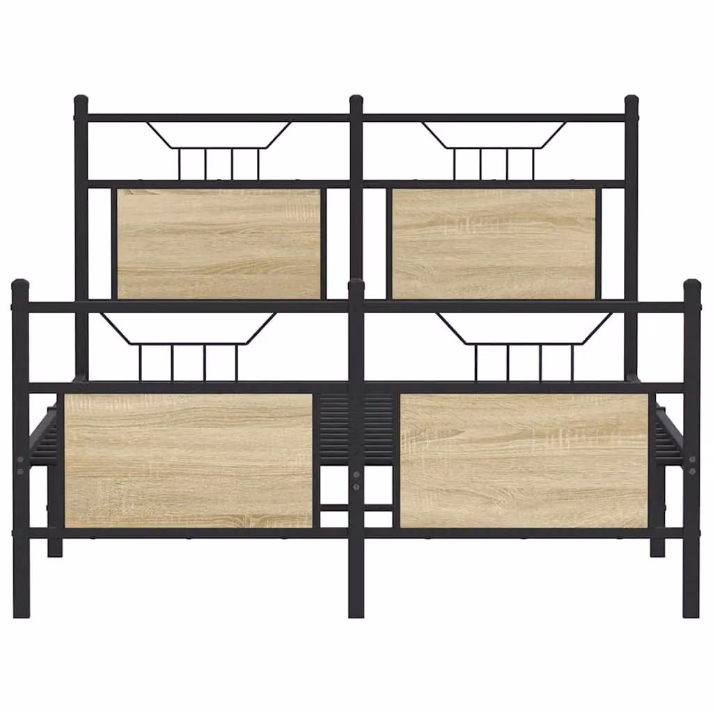 Berkfield Home Sonoma Oak Small Double Bed Frame in Brown, W/D/H: 120 x 190 cm – 3