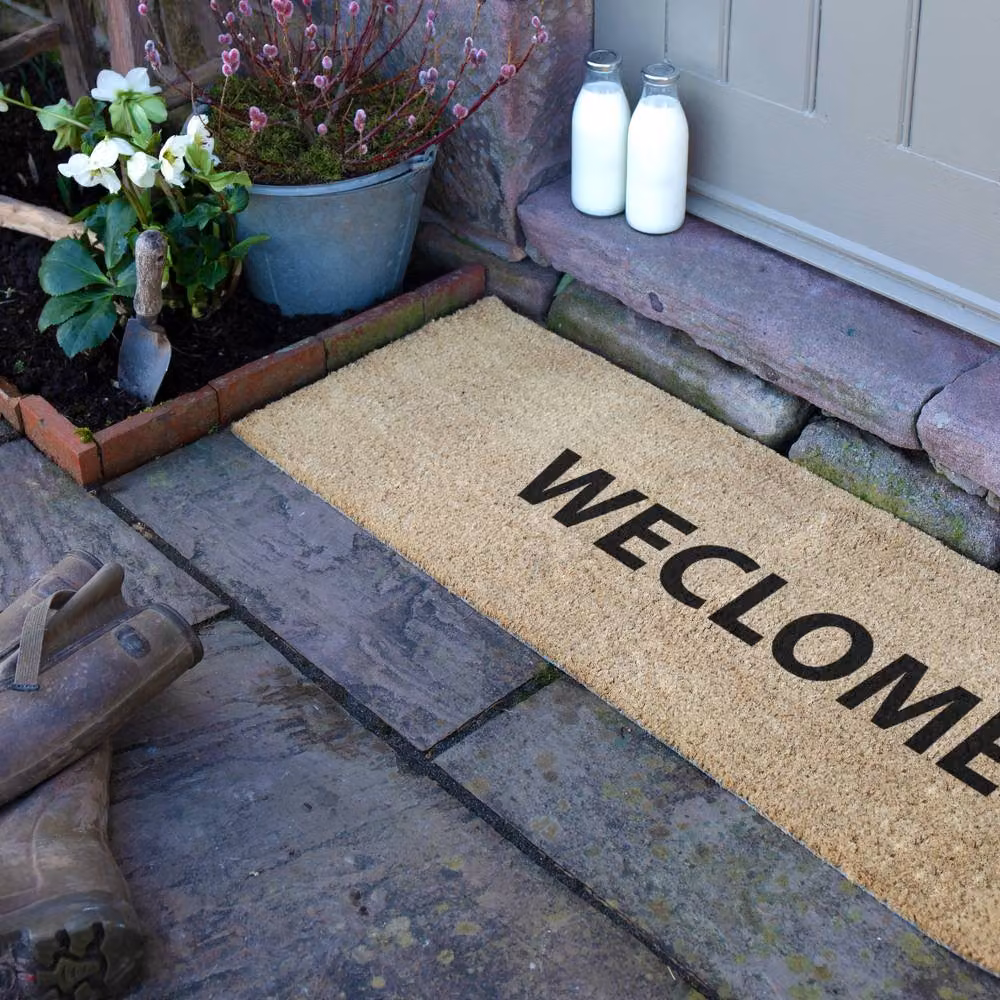 Artsy Mats Welcome Quote Coir Doormat in Brown, W/D: 120 x 40 cm – 3
