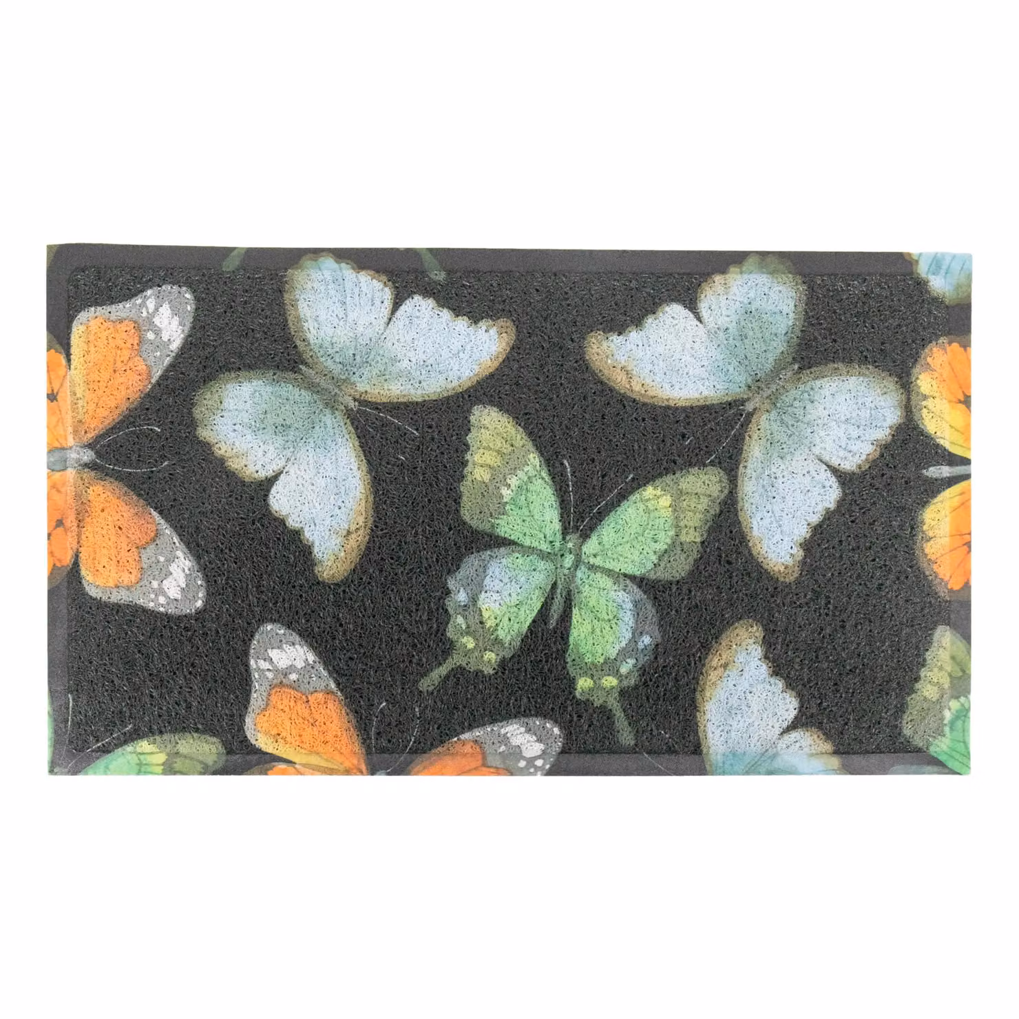 Artsy Mats Watercolour Butterfly Indoor Outdoor Doormat in Black, W: 90 cm, D: 60 cm – 2