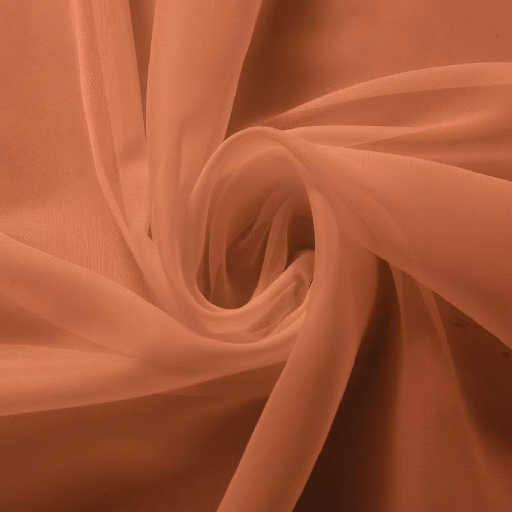 Luxury Living Terracotta Voile Tab Top Sheer Curtain Pair with Crystal Tie Backs, Width: 145 cm, Drop: 137 cm – 3