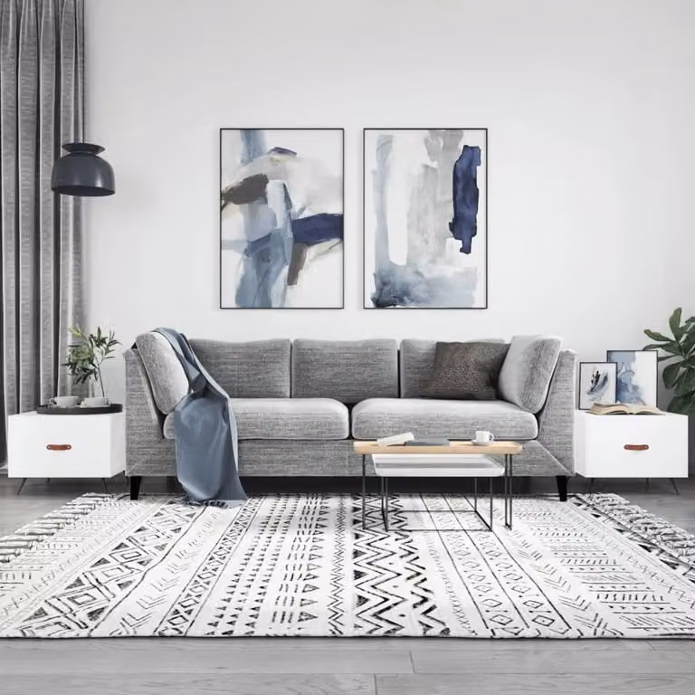 Berkfield Home Set of 2 High Gloss White Decorative Coffee Tables, W/D/H: 50 x 50 x 40 cm