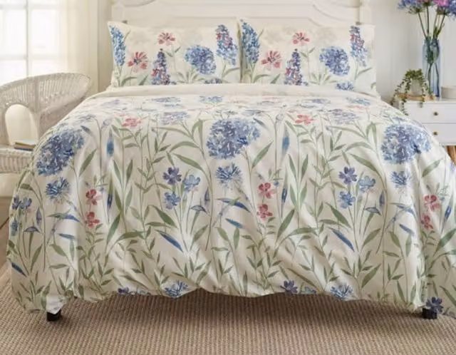 Deyongs Provence Floral Printed Soft Cotton Duvet Cover Set, Multicolour, W: 140 cm, H: 200 cm – 1