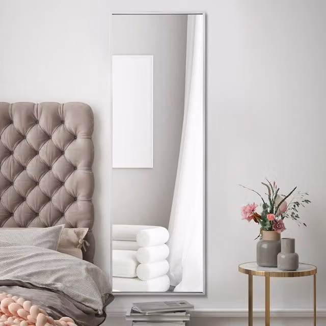 MirrorOutlet Artus Silver Aluminium Rectangular Wall Mirror with 2cm Frame