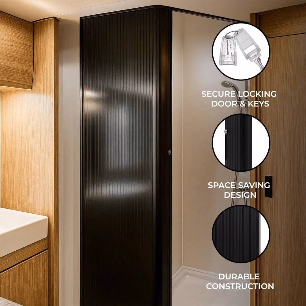 Monstershop Black Sliding Tambour Shower Door W/D/H: 60 x 60 x 200 cm – 2