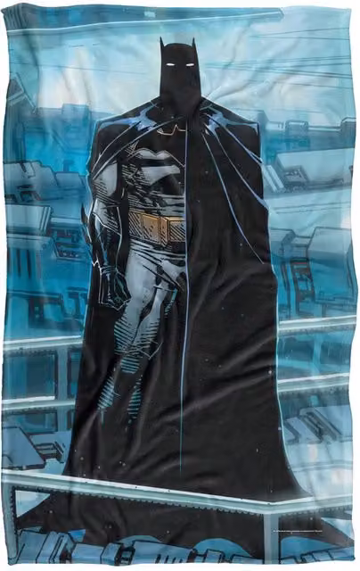 Warner Bros. Batman Batcave Silhouette Super Soft Silky Touch Throw Blanket, Large, Multicolour
