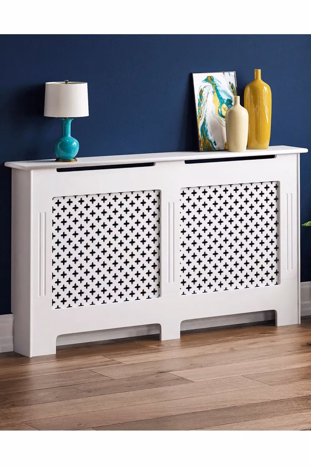 Vida Designs Oxford Radiator Cover in White MDF, W/D/H: 152 x 82 x 19 cm – 4