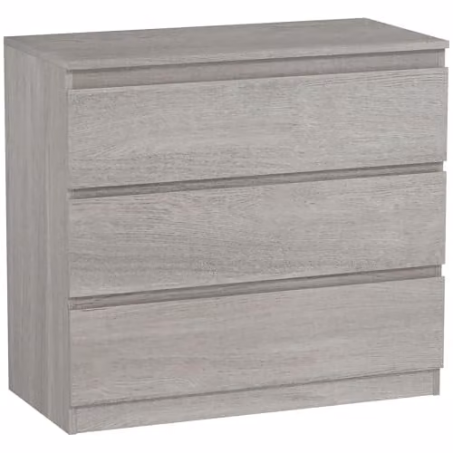 HOMCOM 3-Drawer Chest of Drawers in Grey Wood Effect, W/D/H: 80 x 39 x 73 cm