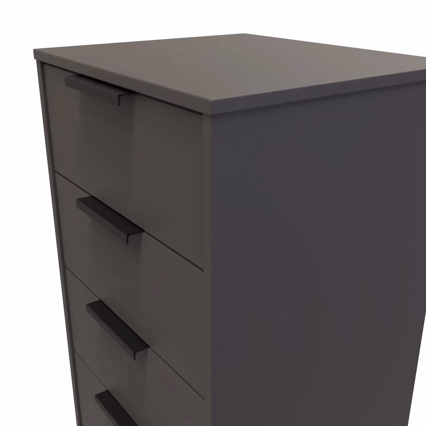 2 U Fuji 5 Drawer Tall Bedside Chest in Dark Grey, Ready Assembled – 3