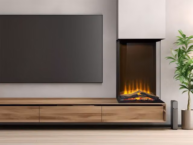Acantha Aspire 50 Portrait Panoramic Media Wall Electric Fire in Black