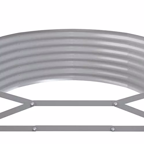 vidaXL Galvanised Steel Garden Raised Bed, Silver, W: 507 cm, D: 100 cm, H: 36 cm – 2