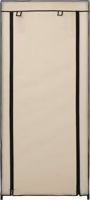 Berkfield Home Shoe Cabinet with Cover in Beige, W/D/H: 58 x 28 x 106 cm
