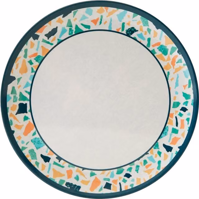 Orsina Assorted Terrazzo Melamine Dinner Plate in White and Multicolour