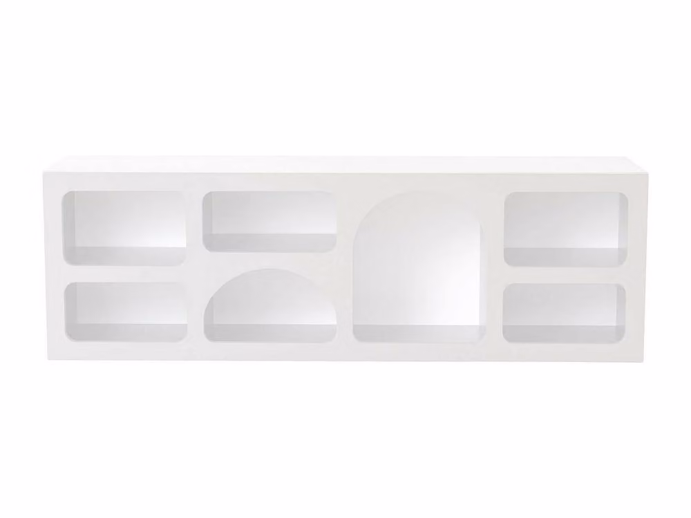 Vente-unique LUELA TV Stand with 7 Shelves in White – 2