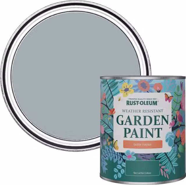 Rust-Oleum Water-Based Garden Paint in Satin Finish, Grey, 0.75 l