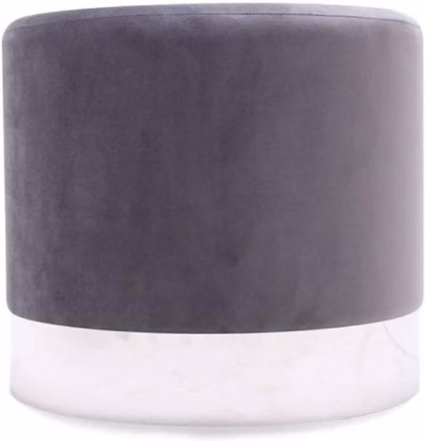 Life Interiors Darlington XL LUX Single Pouffe in Grey Velvet